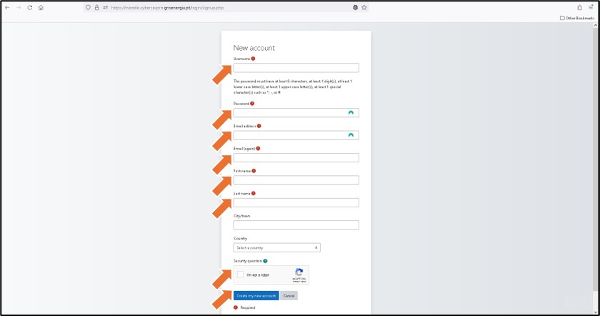 Figure 2. DCM: New account page